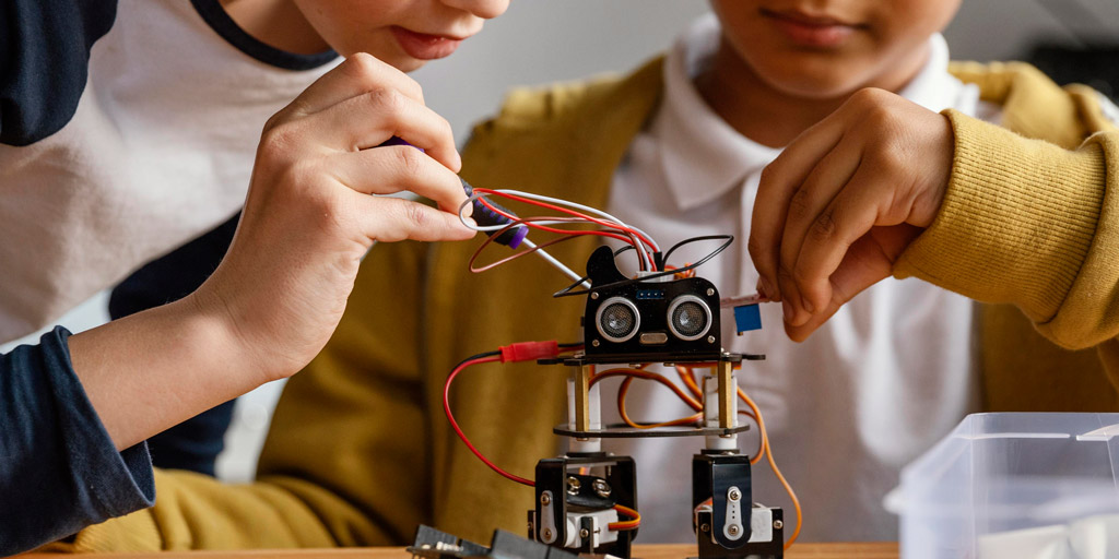 Children learning through robotics